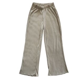 SHEIN Tan Plissé Wide Leg Pants - Size XXS Petite